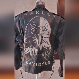 Harley-Davidson Black Leather Eagle Jacket